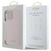 Guess GUHCP16SSMBSLP iPhone 16 6.1      różowy/pink hardcase Silicone Script Metal Logo & Frame